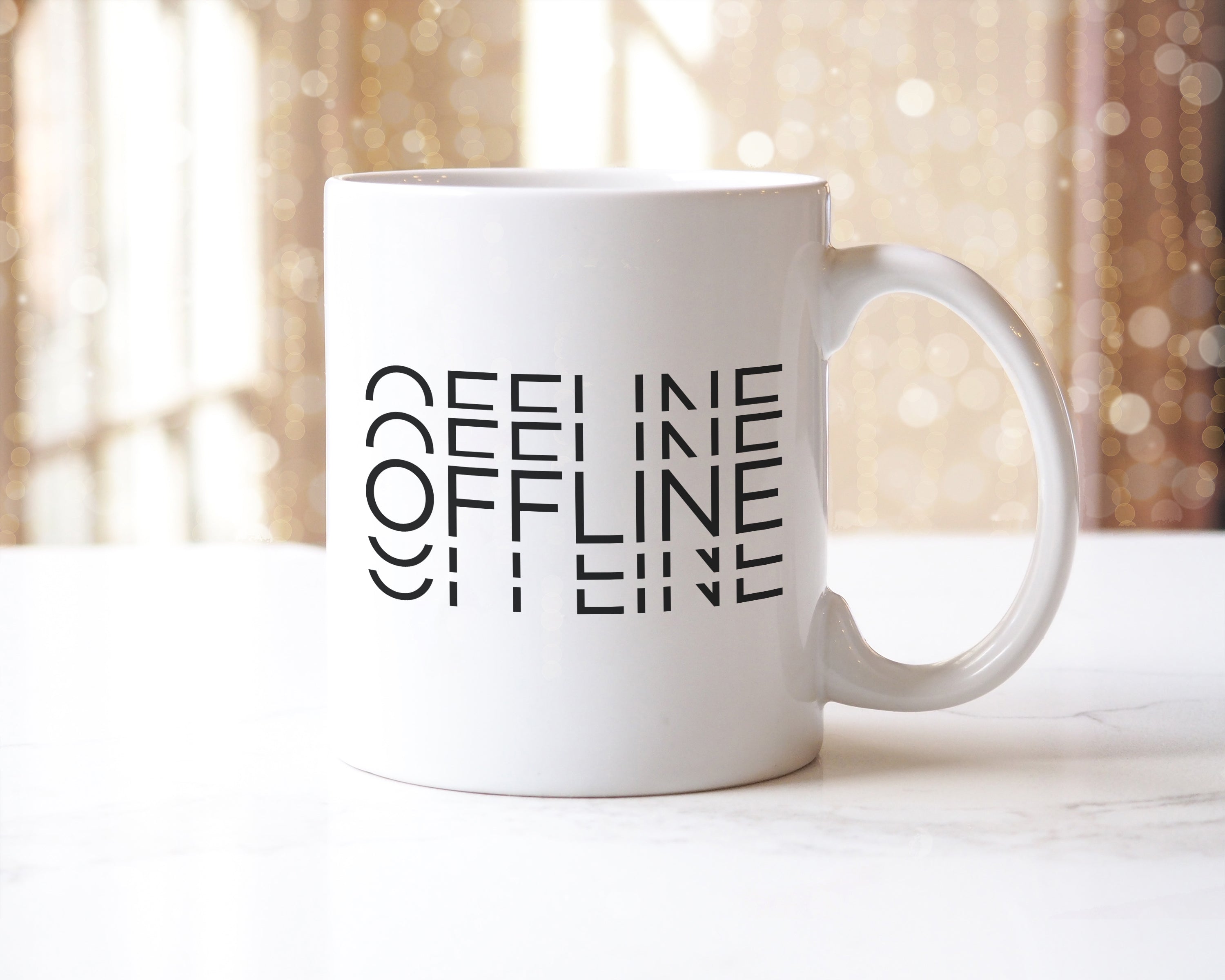 Funny Gamer Mug & Coaster Set – “Offline Mode” Gaming Gift for Him, Gamer Coffee Cup, Gaming Desk Accessories