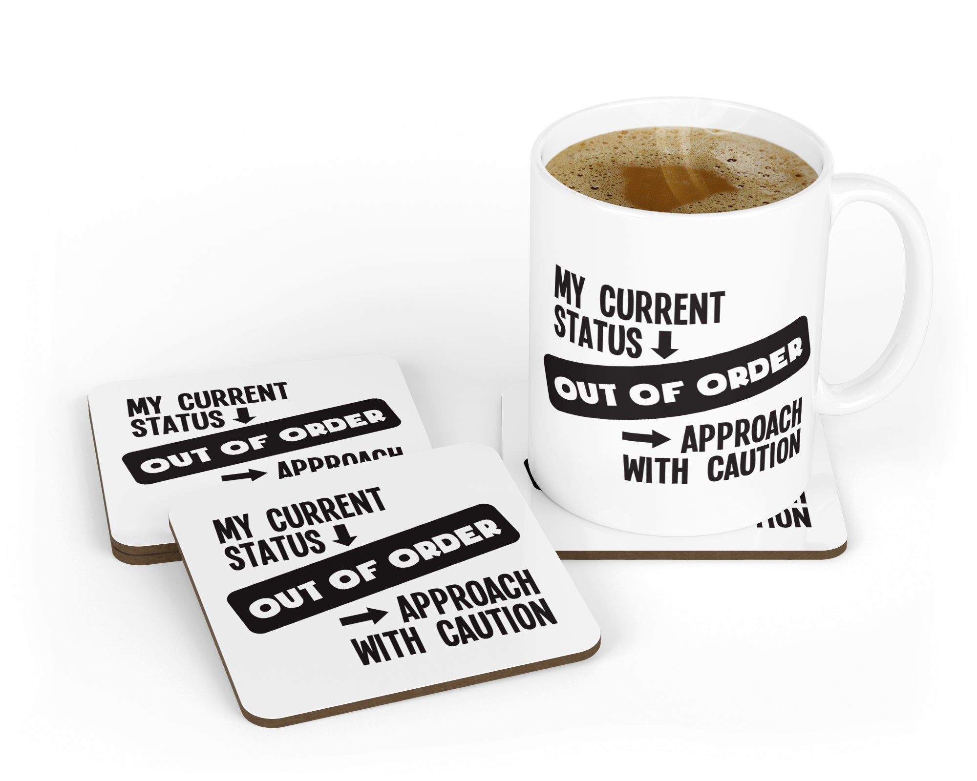 Out Of Order Mug & Coaster Set Funny Sarcastic Birthday Office Boss Coffee Gift