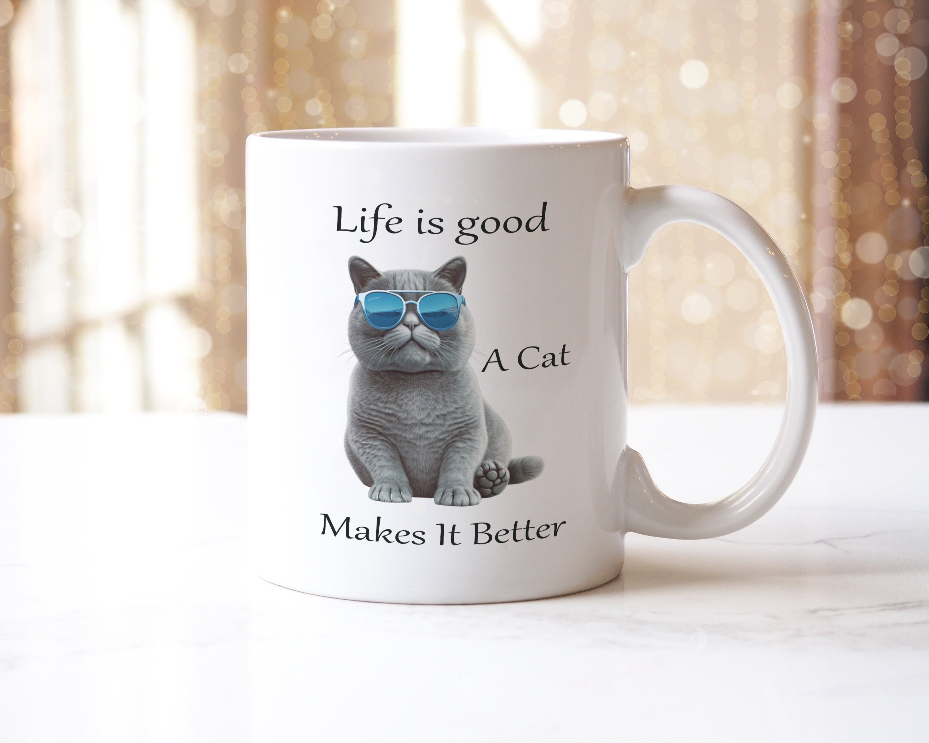 Life Is Better With a Cat Mug – Cute Cat Lover Gift, Funny Coffee Cup for Cat Moms & Pet Lovers