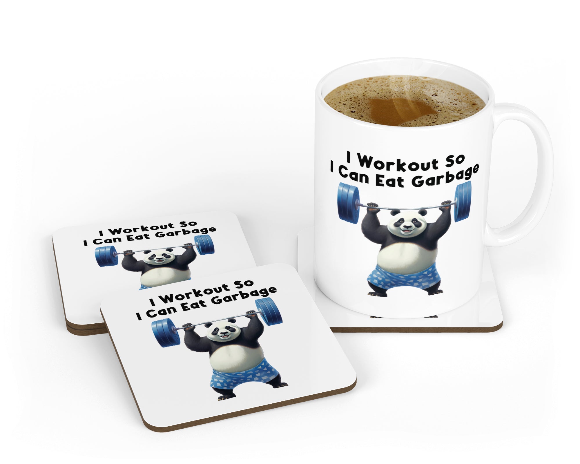 I Workout So I Can Eat Garbage" Funny Raccoon Mug – Gym Humor Coffee Cup | Fitness Gift