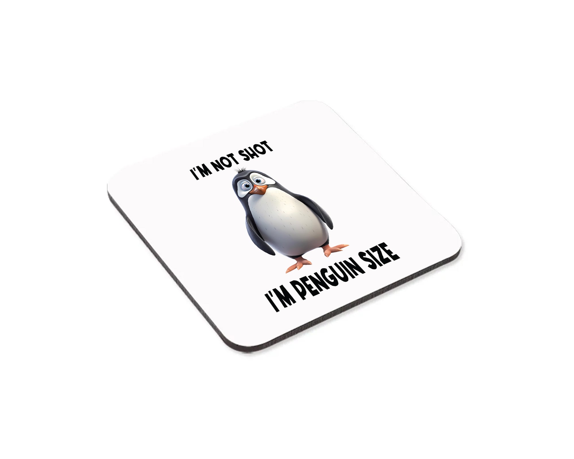 I Am Not Short, I Am Penguin Size - Funny Penguin Mug & Coaster Set | Cute Short People Gift