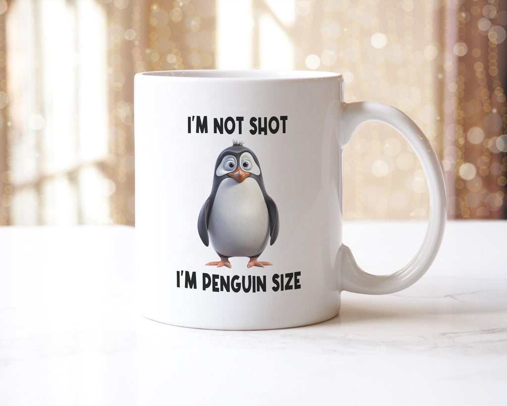 I Am Not Short, I Am Penguin Size - Funny Penguin Mug & Coaster Set | Cute Short People Gift