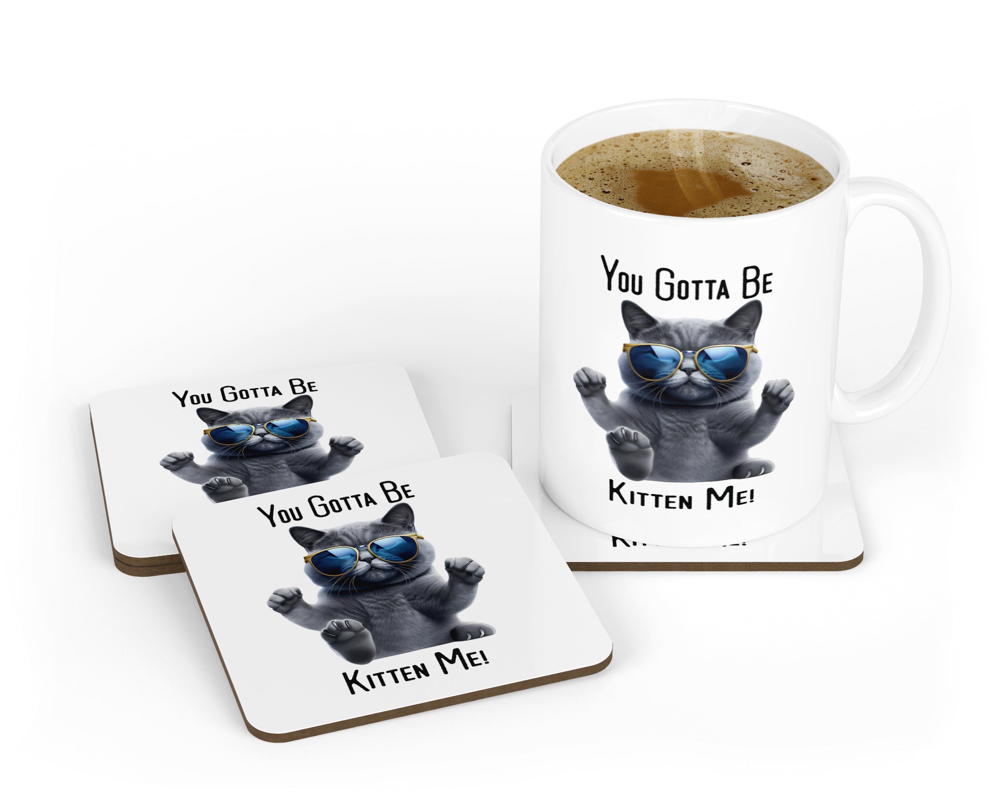 Don't Pug With Me - Funny Sarcastic Pug Dog Mug & Coaster Set | Novelty Coffee Mug Gift