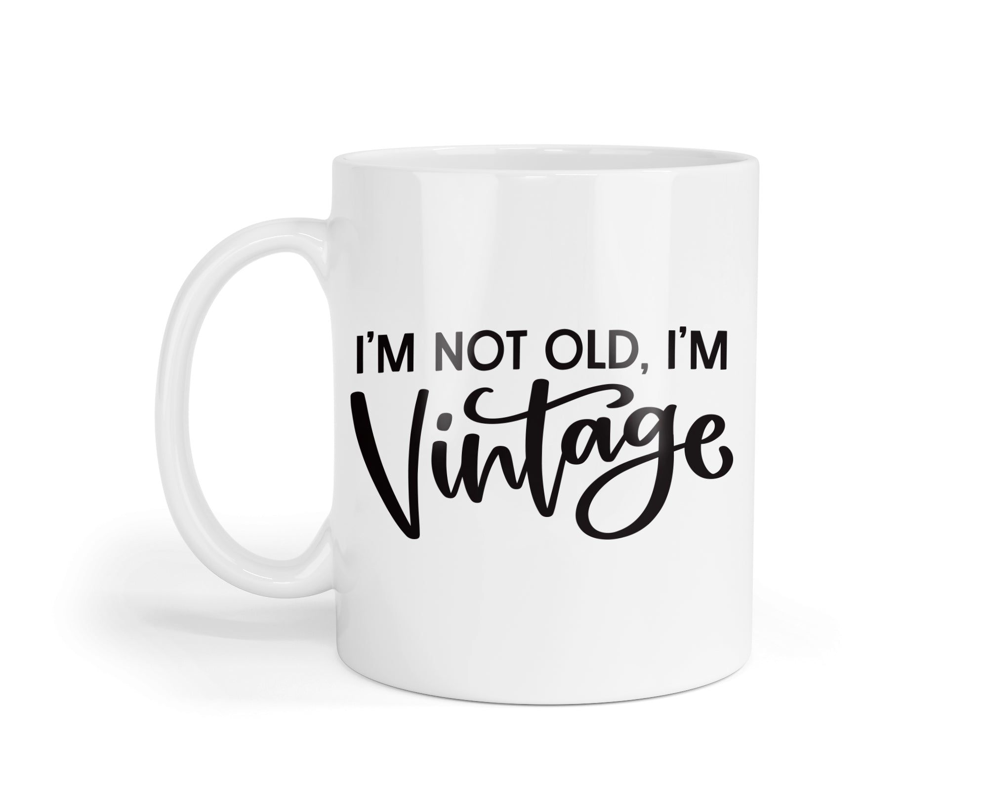 I'm Not Old, I'm Vintage - Funny Vintage Mug & Coaster Set | Humorous Retirement or Birthday Gift