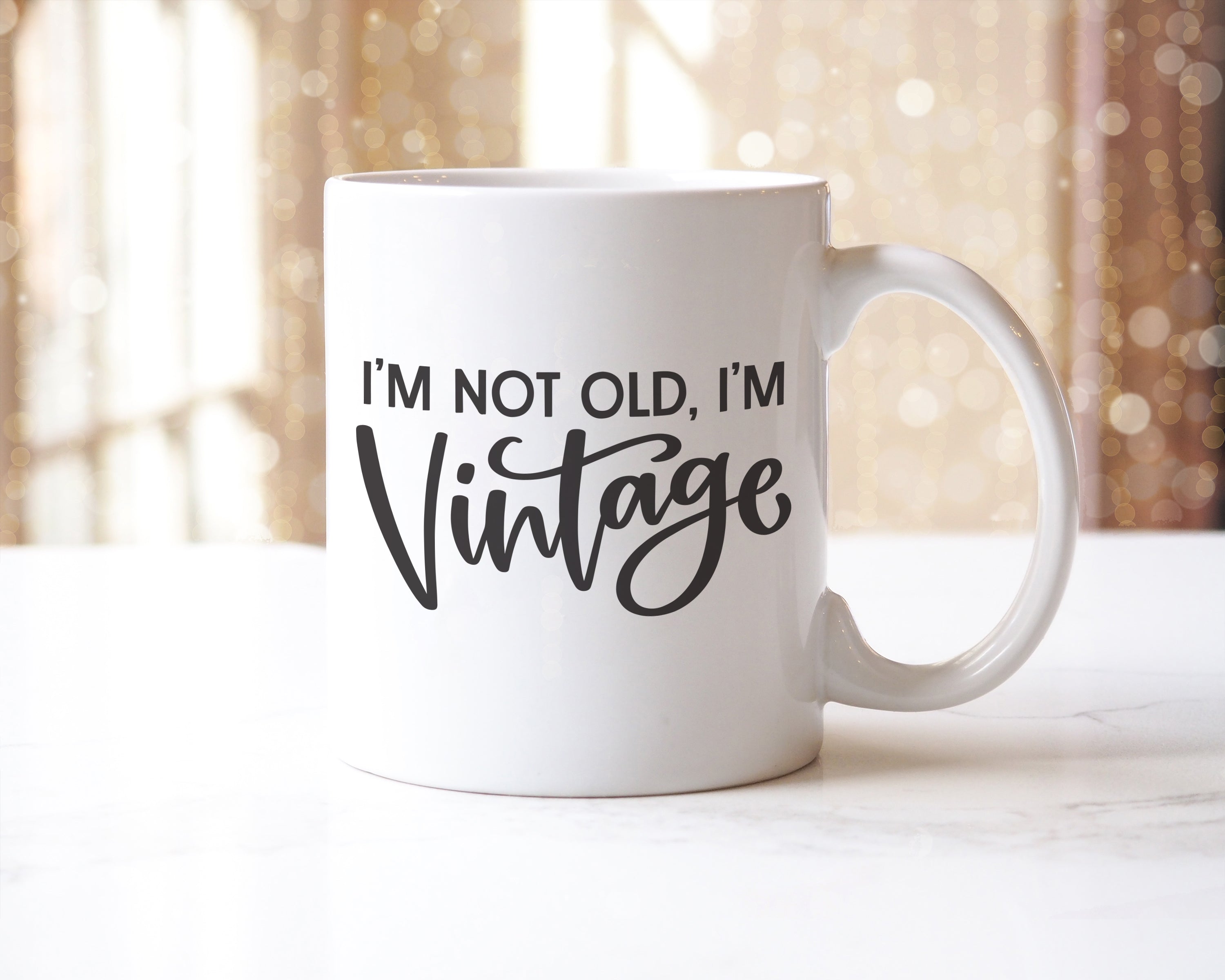 I'm Not Old, I'm Vintage - Funny Vintage Mug & Coaster Set | Humorous Retirement or Birthday Gift