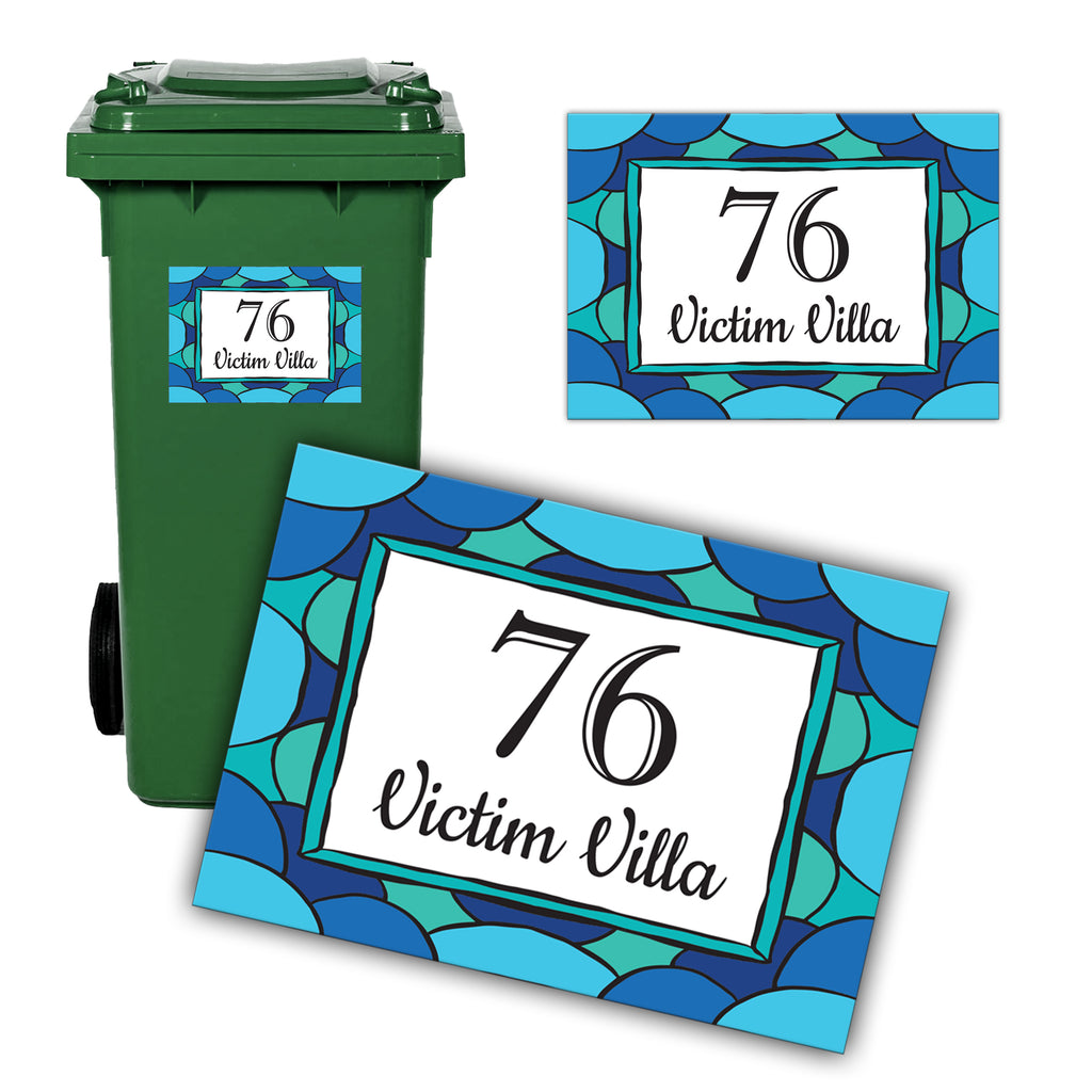 A4 Custom Wheelie Bin Address Sticker - Personalised House Number & Street Name Vinyl Decal | Large Waterproof Bin Label