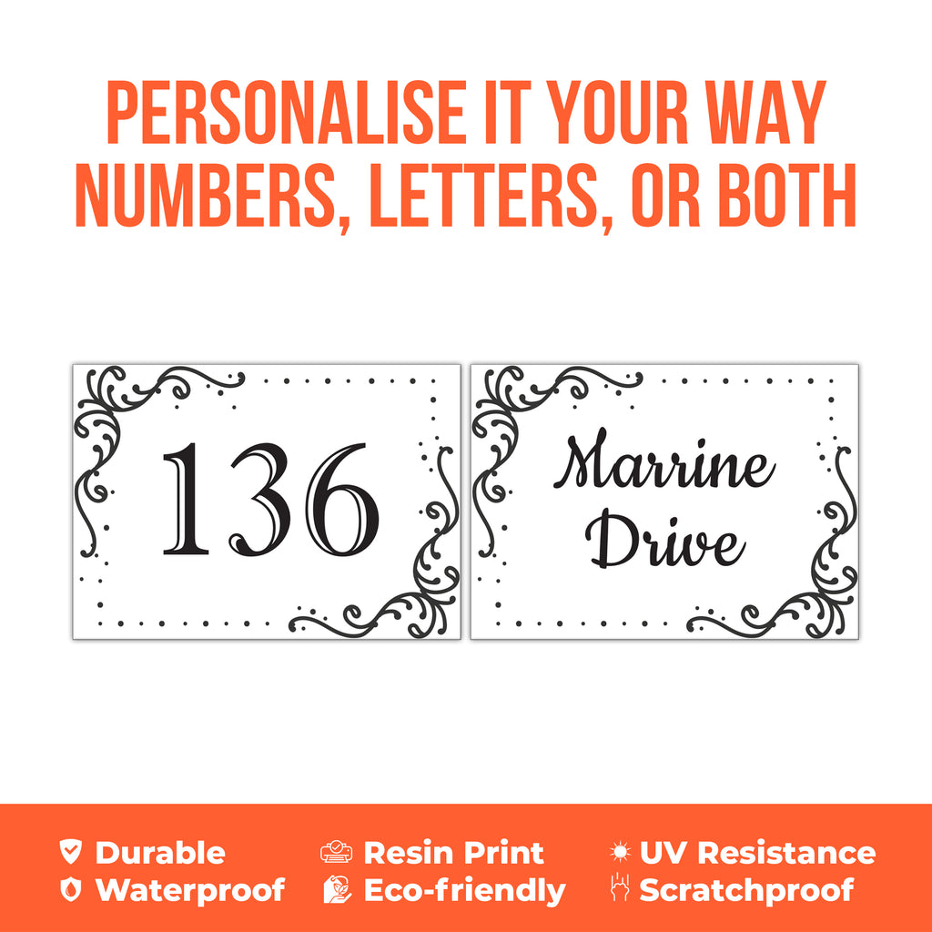 A4 Personalised Wheelie Bin Sticker - Custom House Number & Street Name Label | Large Weatherproof Vinyl Decal
