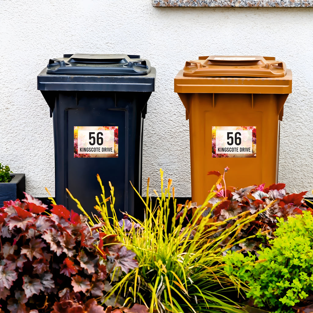 A4 Personalised Wheelie Bin Sticker - Custom House Number & Street Name Vinyl Decal | Large Weatherproof Address Label