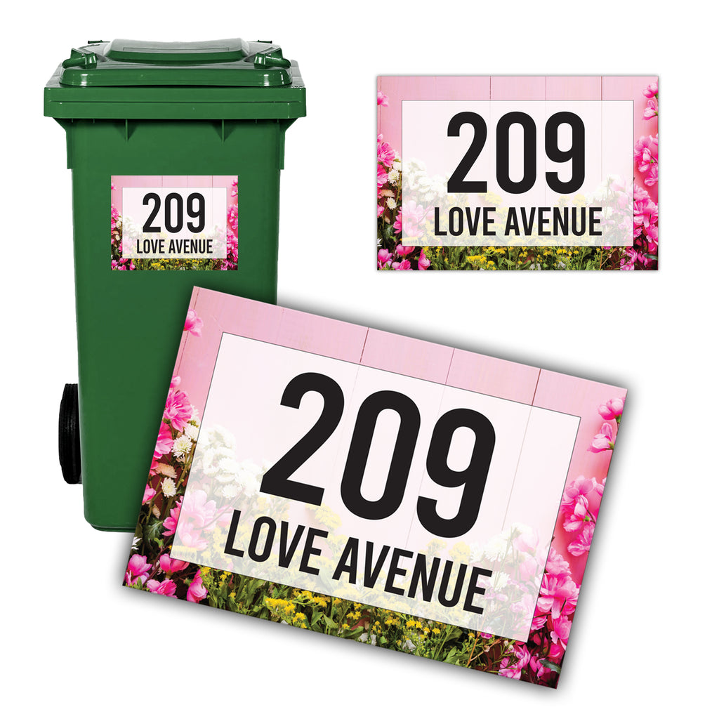 A4 Custom Wheelie Bin Sticker - Personalised House Number & Street Name Label | Large Weatherproof Vinyl Decal