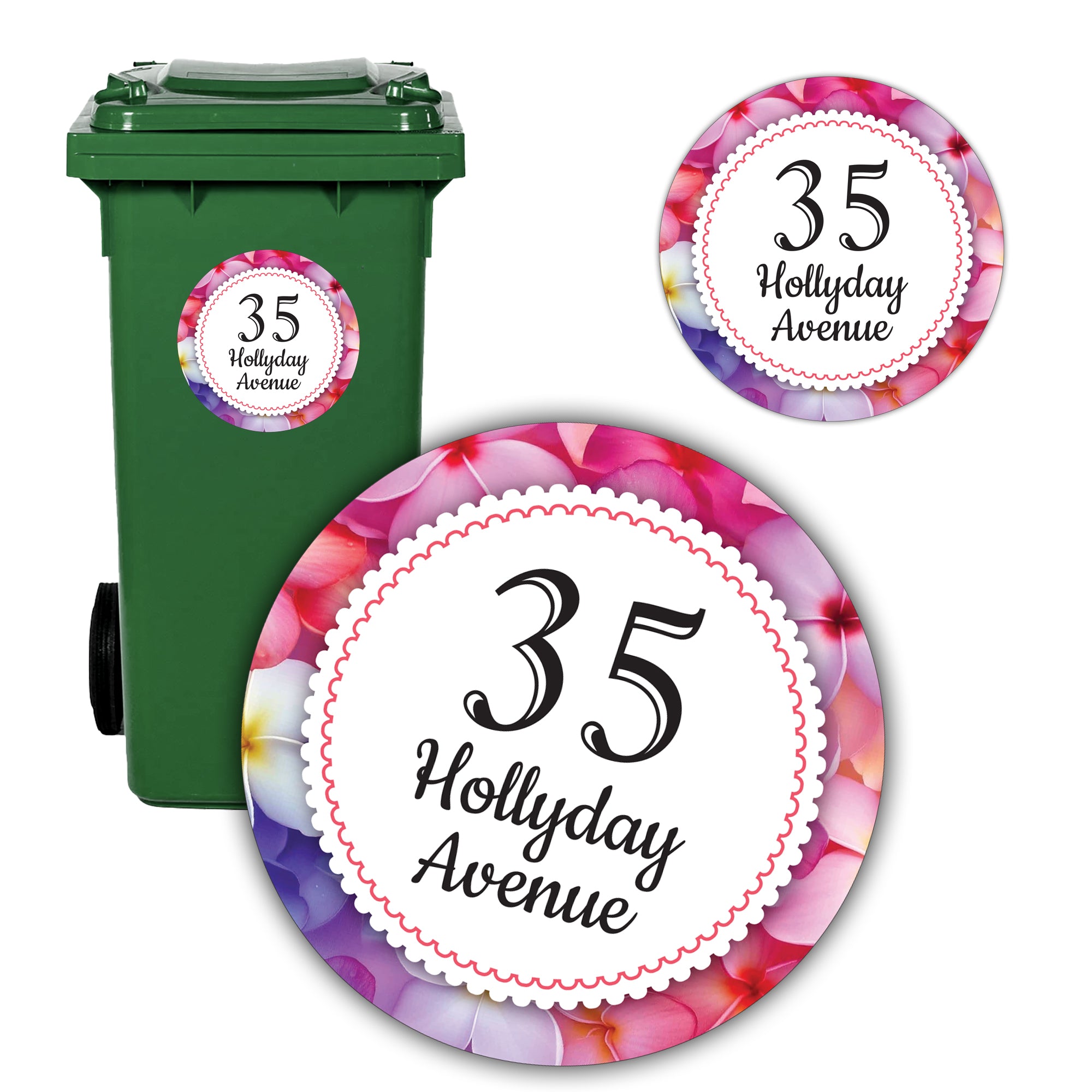 A4 Personalised Wheelie Bin Sticker - Custom Name & House Number Label | Large Weatherproof Vinyl Decal (UK)