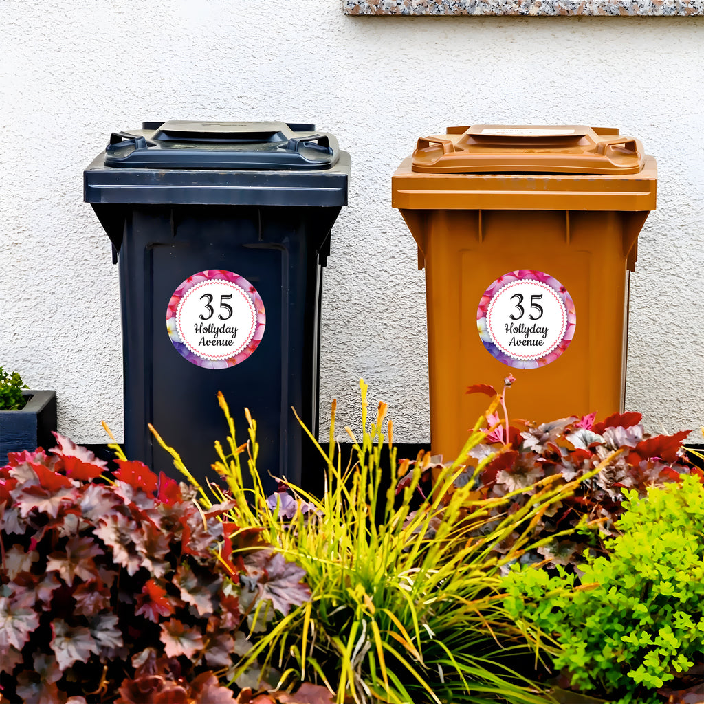 A4 Personalised Wheelie Bin Sticker - Custom Name & House Number Label | Large Weatherproof Vinyl Decal (UK)
