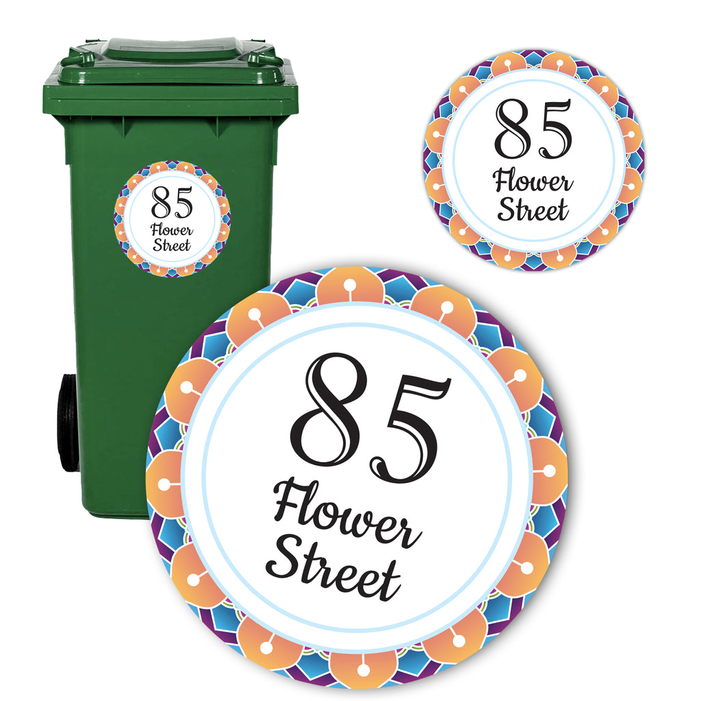 A4 Custom Wheelie Bin Sticker - Personalised House Number & Name Label | Large Weatherproof Vinyl Decal