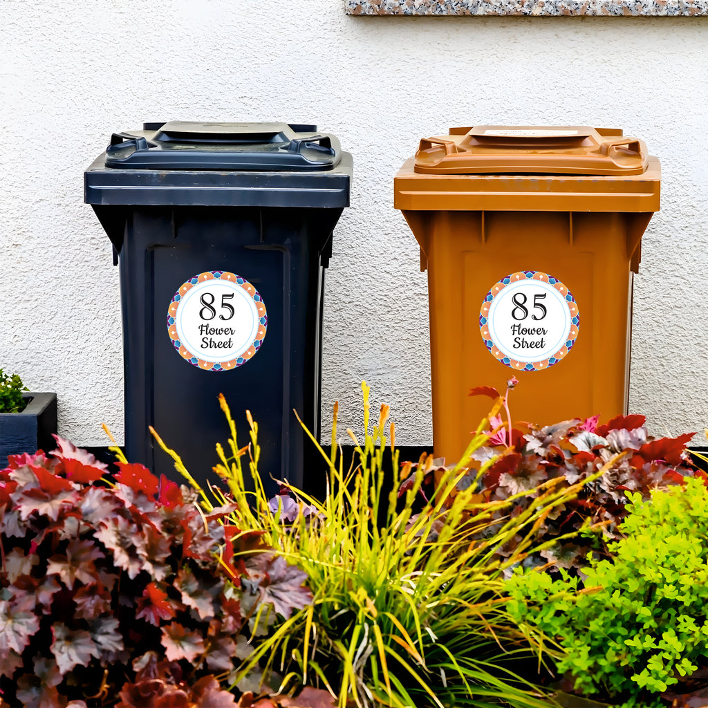 A4 Custom Wheelie Bin Sticker - Personalised House Number & Name Label | Large Weatherproof Vinyl Decal